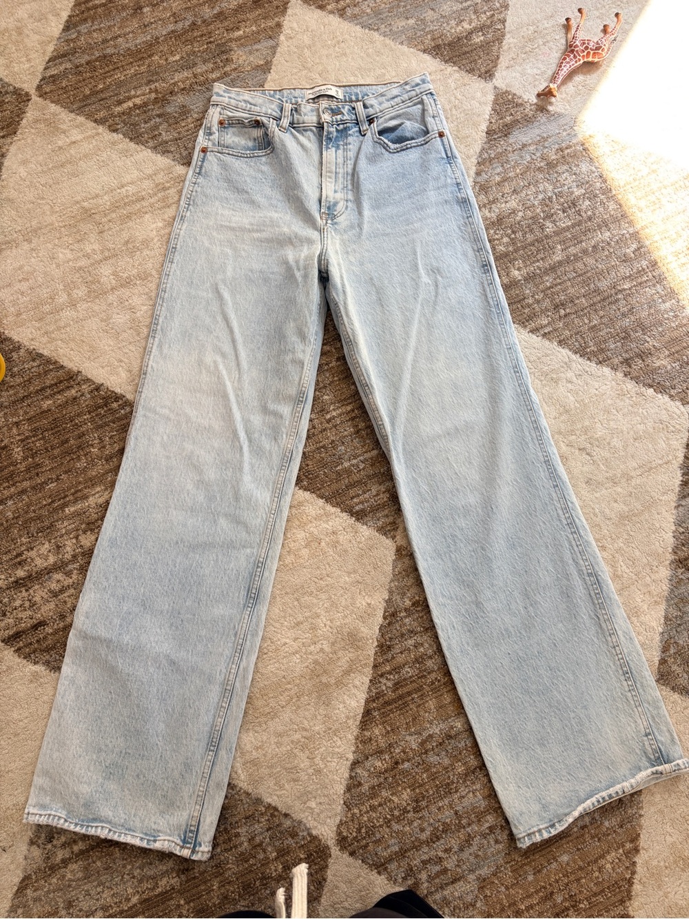 Abercrombie & Fitch Light Blue Straight Leg Jeans (Runs small)
